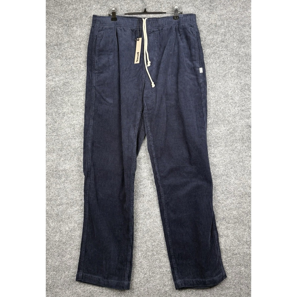 Birdwell Beach Britches Men's M Navy Corduroy Drawstring Beach Pants Cotton